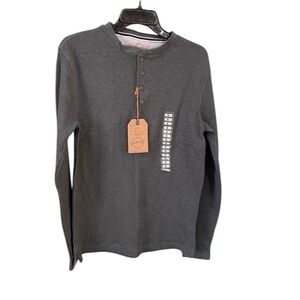 Men's Weatherproof Henley Long Sleeve Shirt - Dark Gray